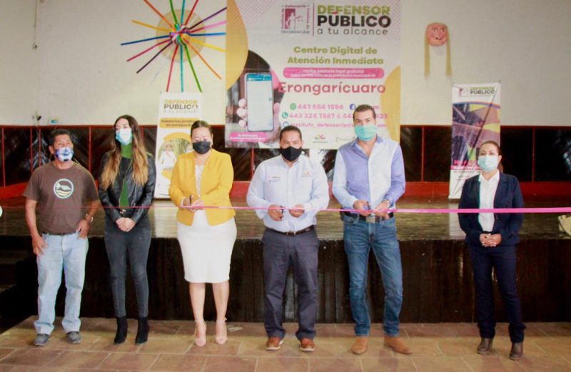 Inauguran en Erongarícuaro oficina de Defensoría Pública; Marco Aurelio Nava ofreció respaldo jurídico a las familias